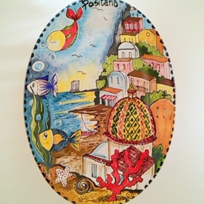 Ovale cm.37 paesaggio di Positano