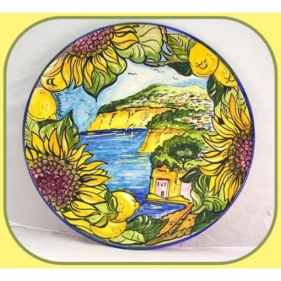 Piatto cm.37  girasoli e paesaggio