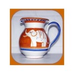 Brocca cm.16 elefante fondo arancione