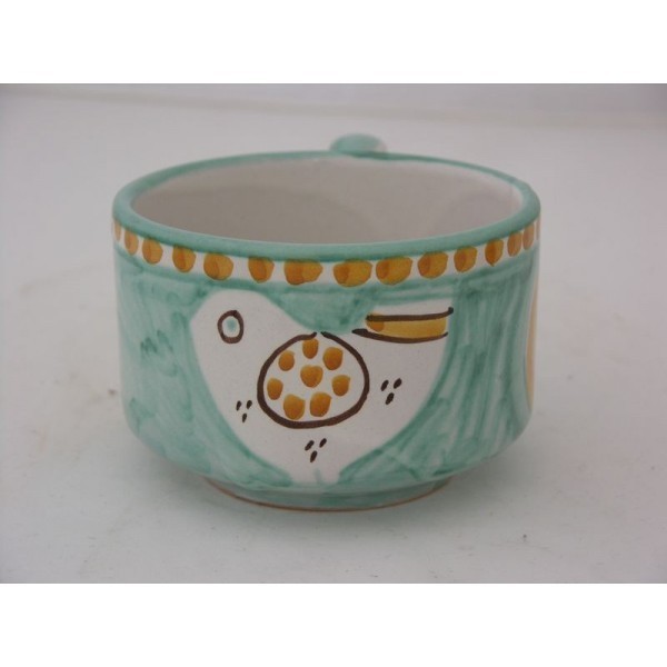 Tazza the' pulcino fondo verde rame