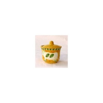 Zuccheriera mucca fondo giallo arancio