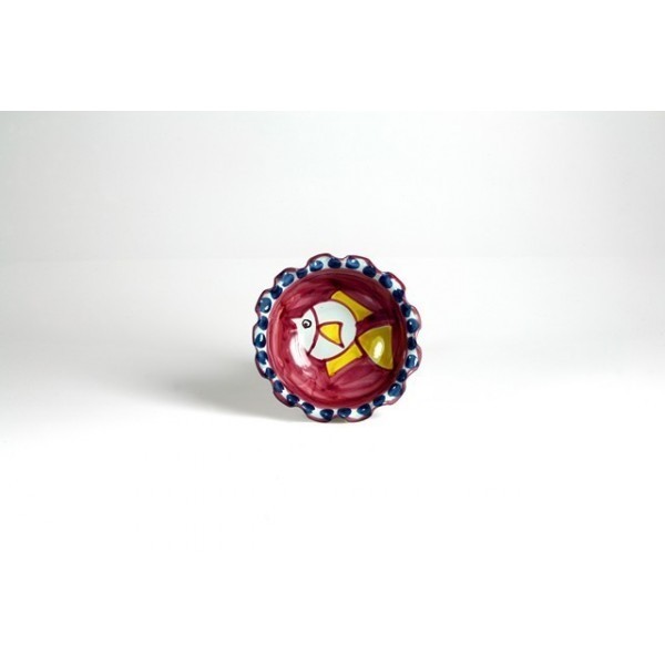 Coppa orlata cm.13 fondo rosso pesce spada