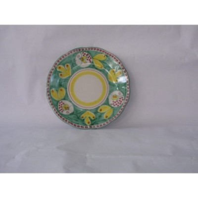 Piatto cm.26 pesce verde rame