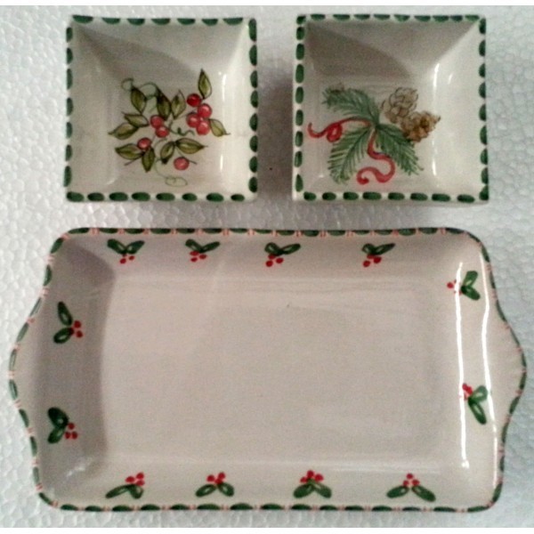 Vassoio rett. con ciotoline quad.