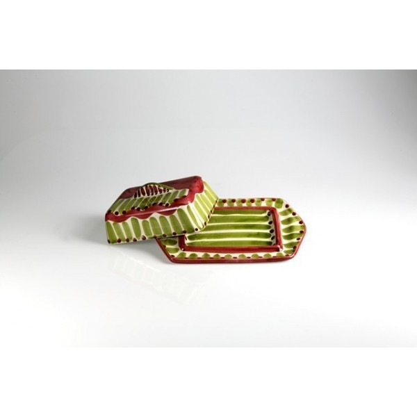 Burriera rettangolare verde chiaro e rosso