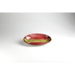 Ovale cm.26 fantasia rosso e verde chiaro