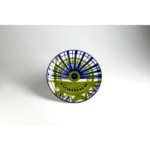 Piatto piano cm.26 b.liscio fantasia blu e verde chiaro
