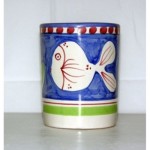 Bicchiere cm.10 pesce fondo blu elettrico